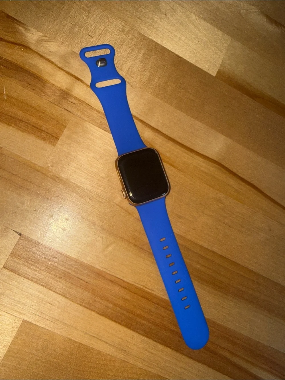 Apple Watch SE watchOS 10.6.2 40mm Blue Silicone Band with charger